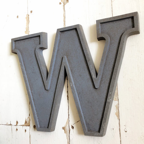 W - 12 Inch Silver Letter Metal