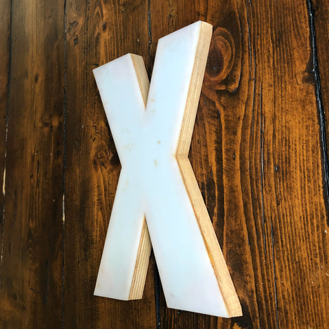 X - Medium Factory Shop Letter Ply Wood & Perspex