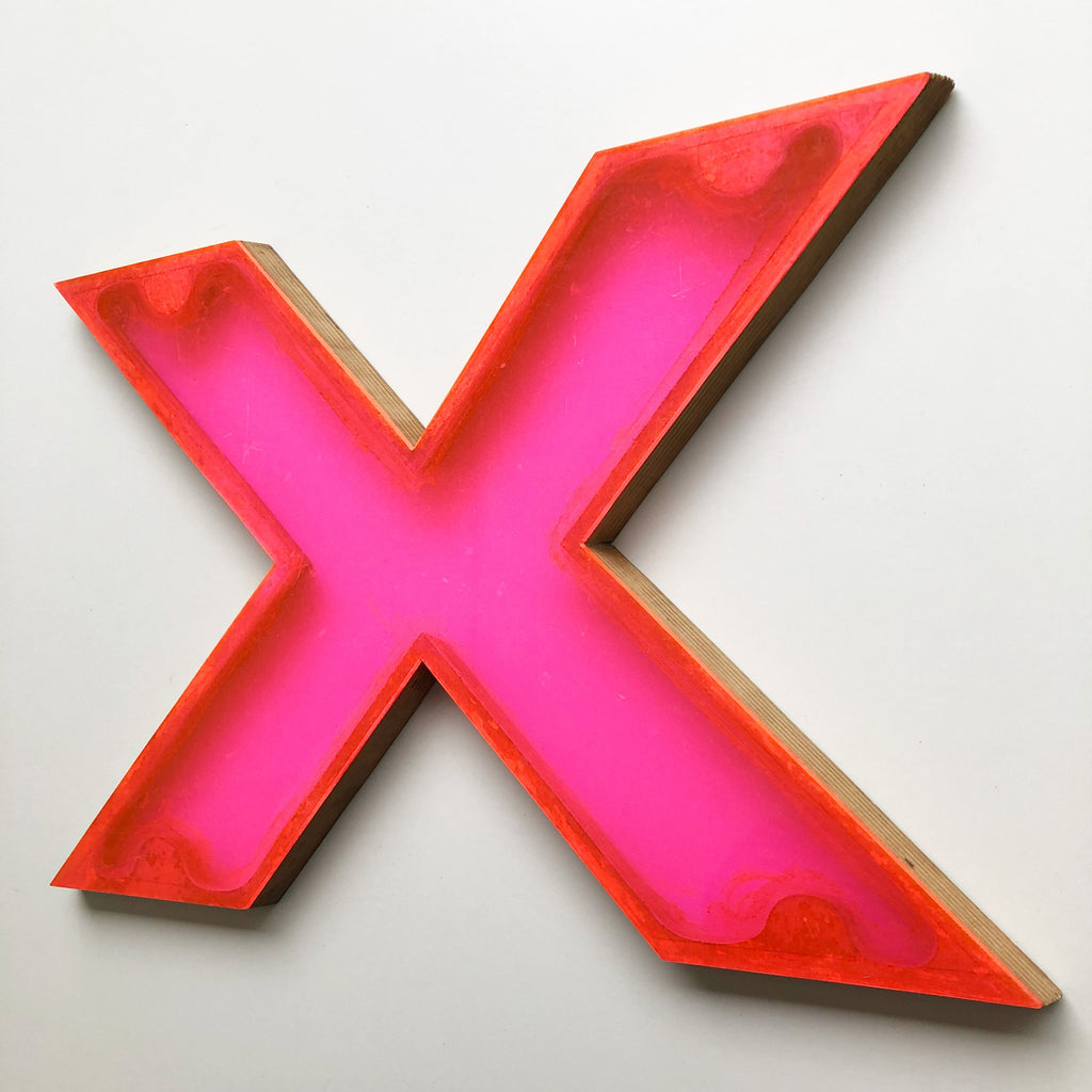 X - 12 Inch Letter Ply and Perspex