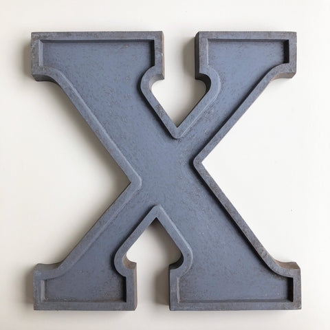 X - 12 Inch Silver Letter Metal
