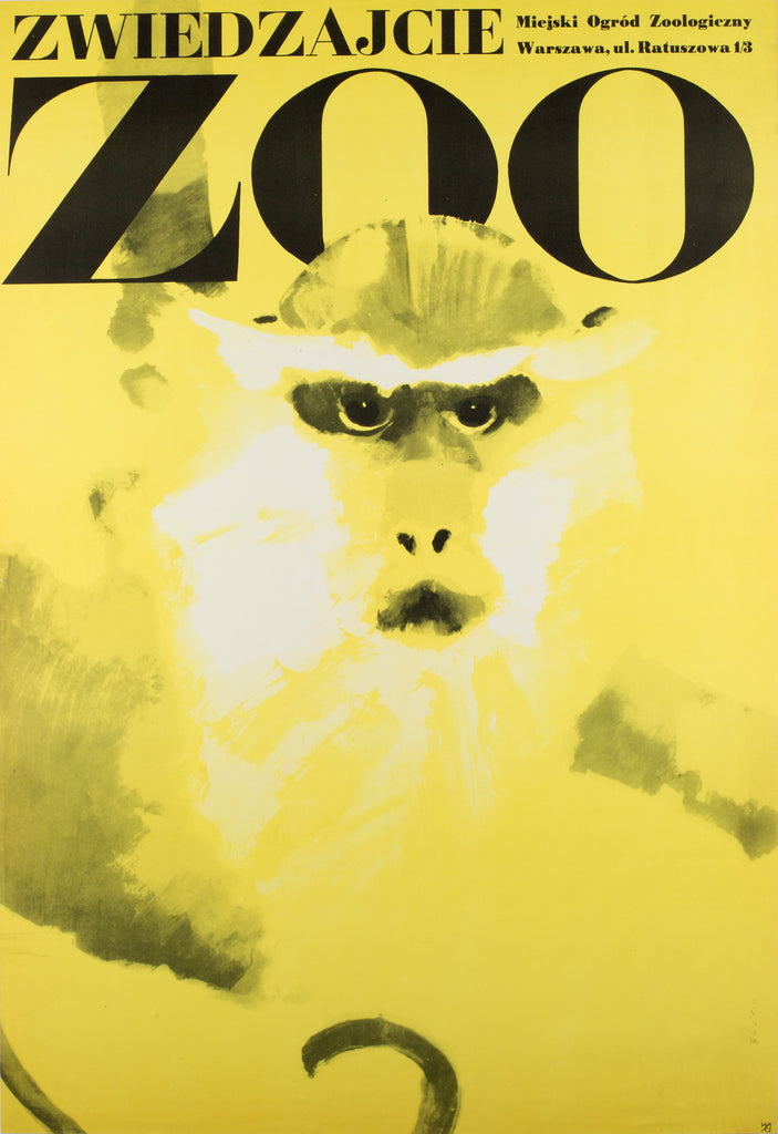 Polish Zoo Poster - Monkey 1967, Swierzy