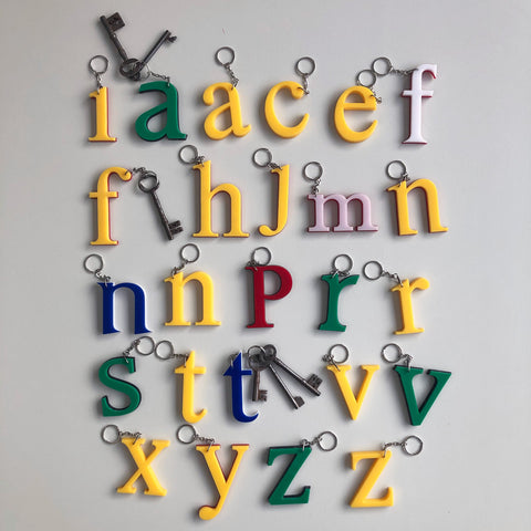 Reclaimed Letter Keyrings - Multicoloued Lowercase Perspex