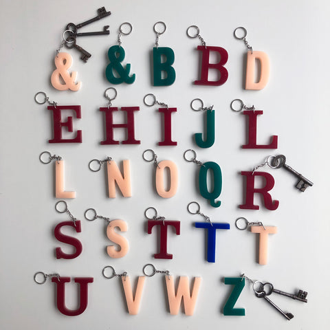 Reclaimed Letter Keyrings - Multicoloued Uppercase Perspex