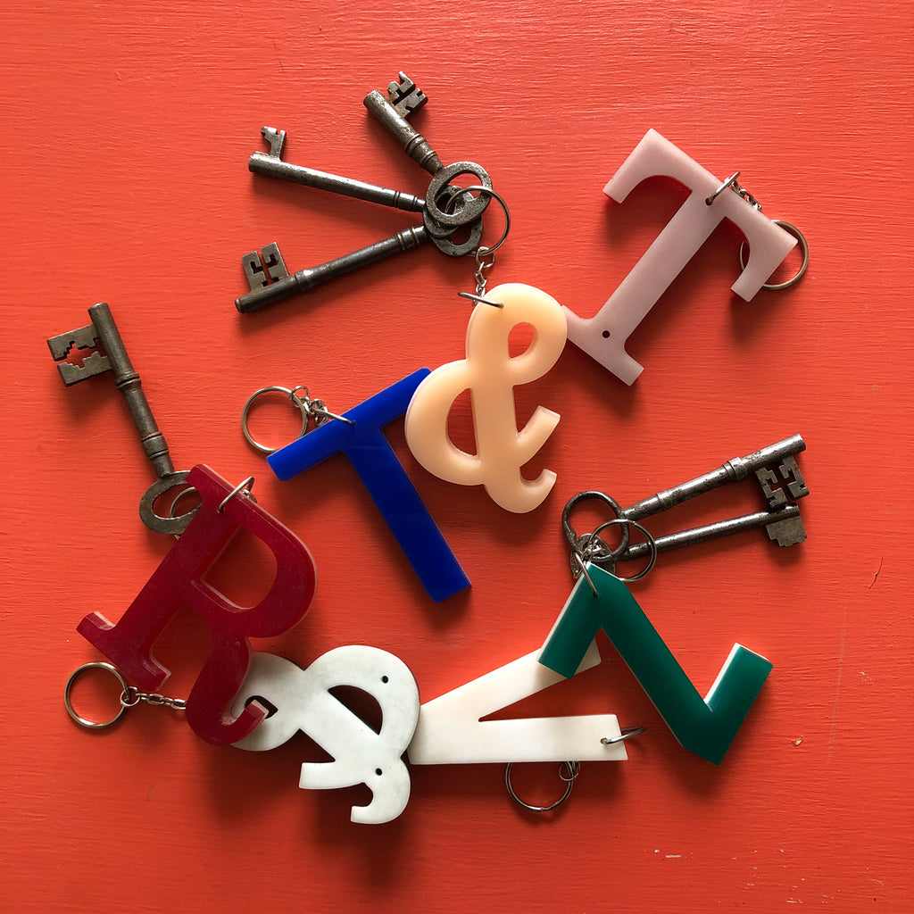 Reclaimed Letter Keyrings - Multicoloued Uppercase Perspex